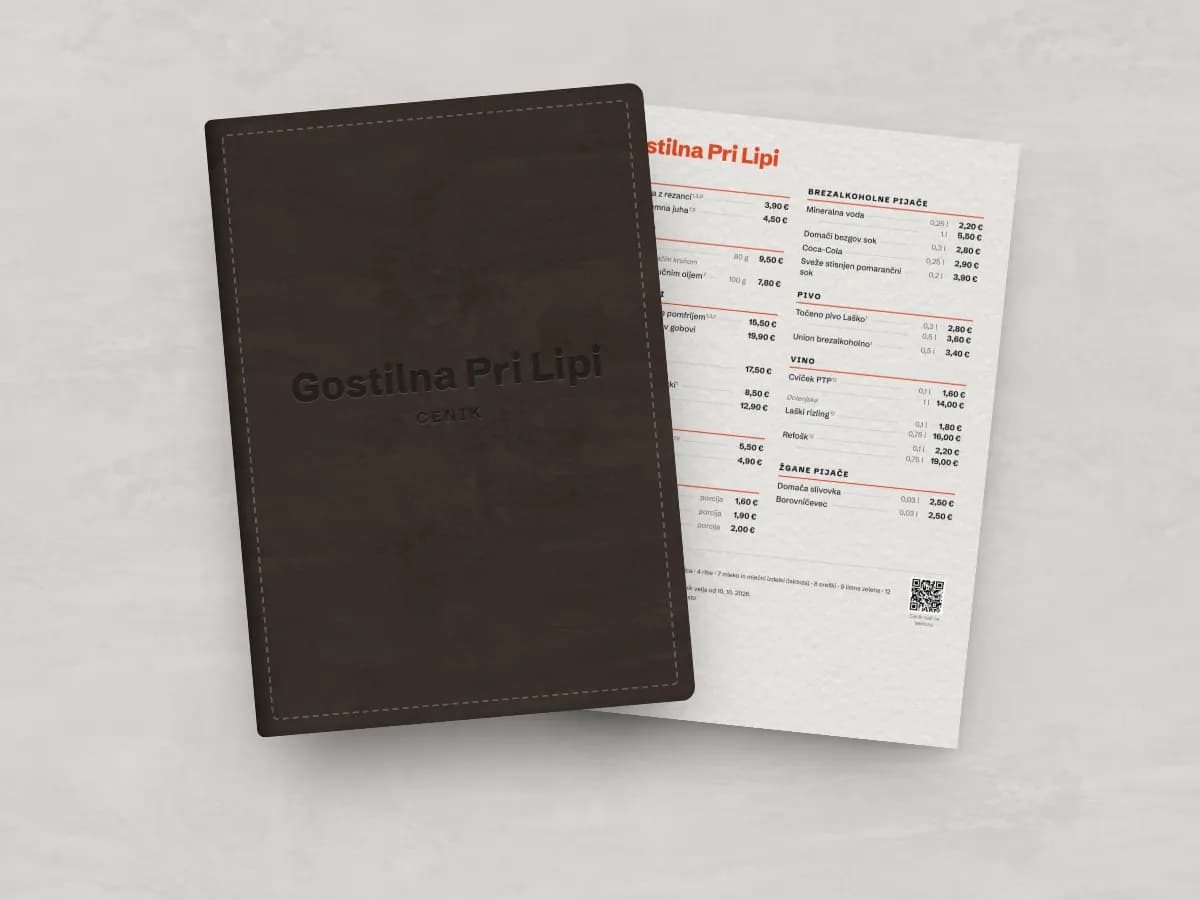 A4 menu folder