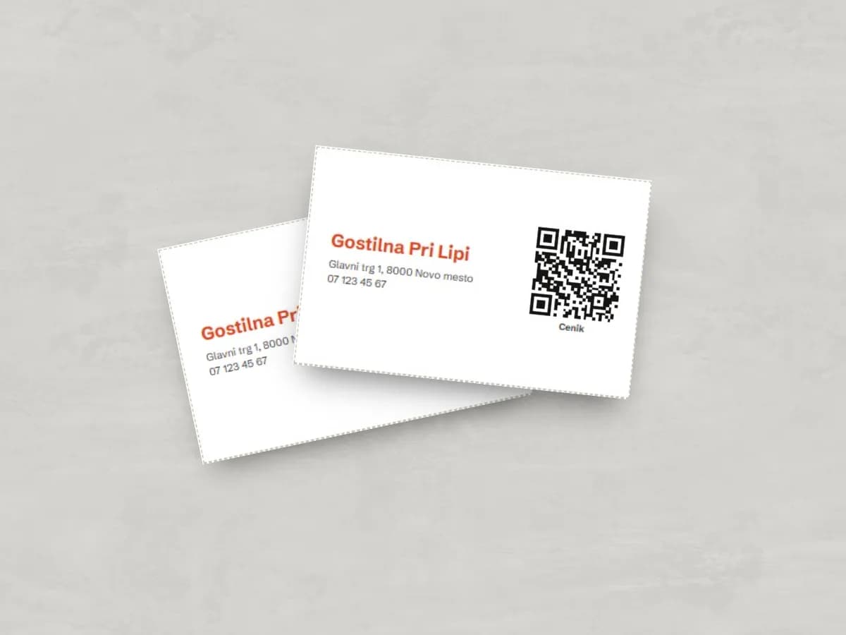 Business cards with QR code