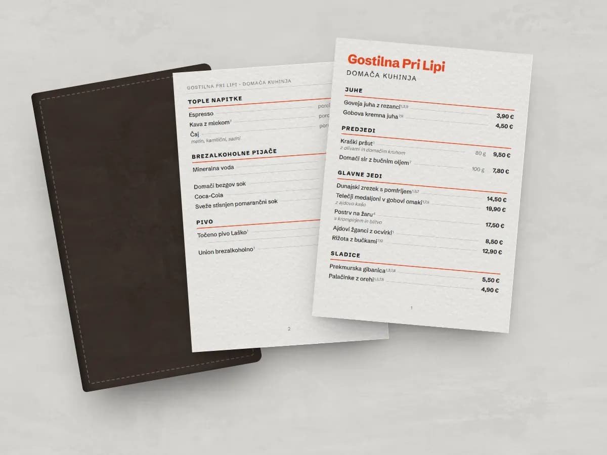 Multi-page menu